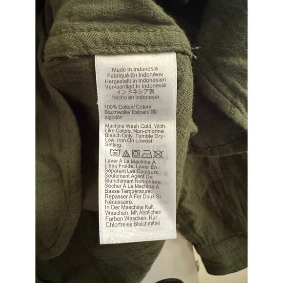 J.Crew Womens Green Linen Button-Up Shirt Size L Long Sleeve Casual Lightweight - Picture 4 of 5